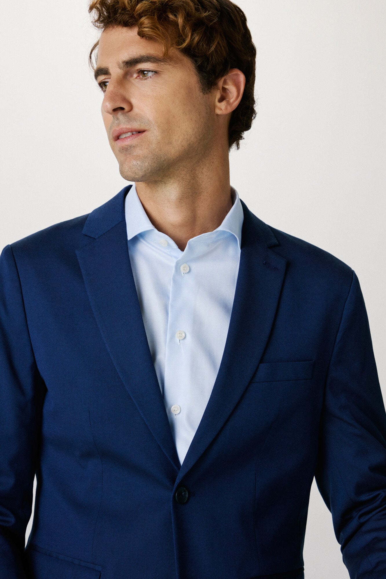 Selected Blazer de fato Slim Fit confecionado com materiais reciclados. Azul
