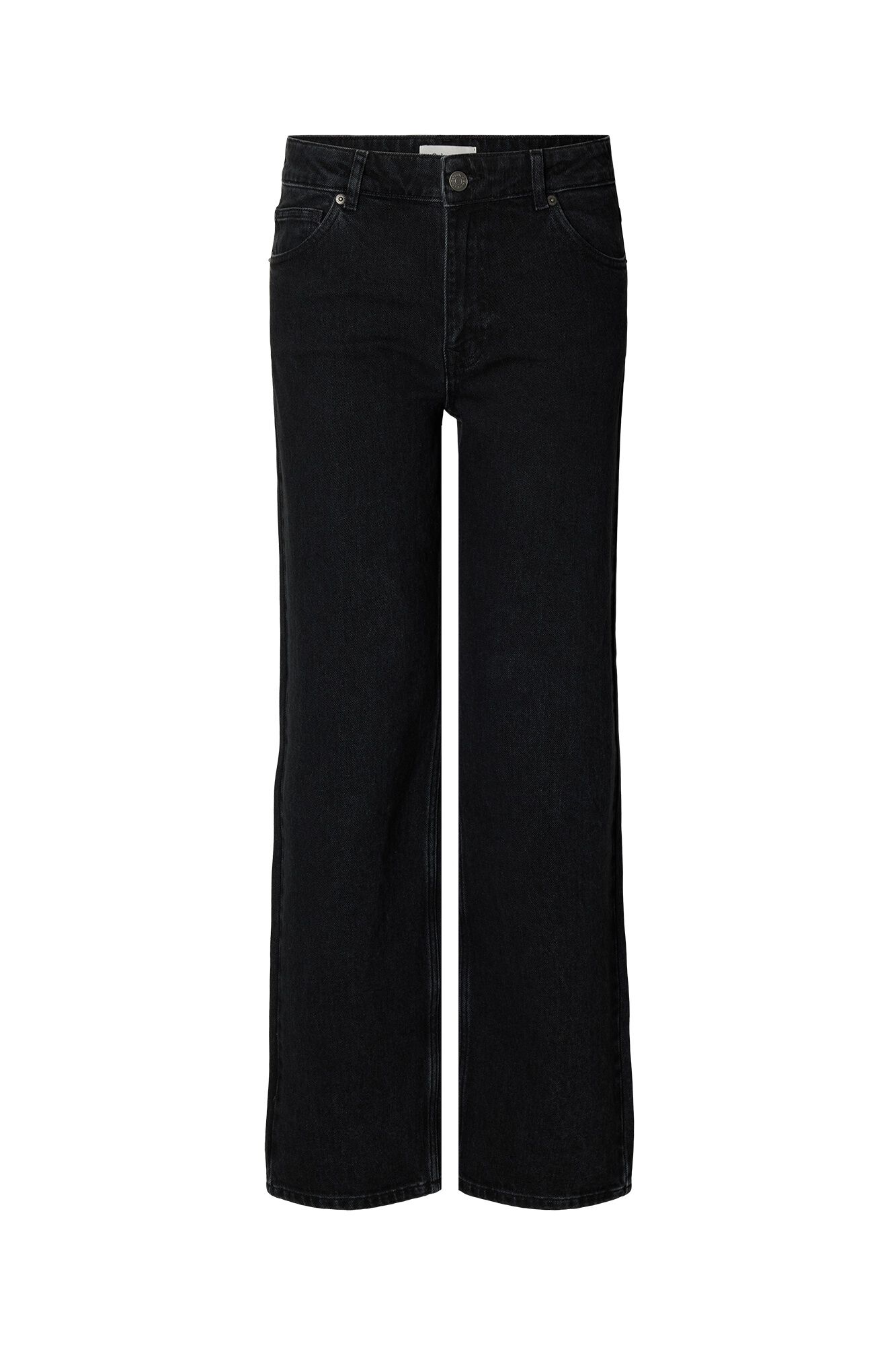Selected Jeans wide leg em algod&atilde;o Preto
