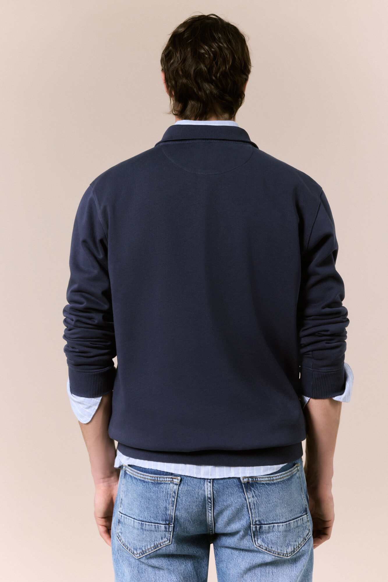 OOTO Sweatshirt com gola vespa Azul