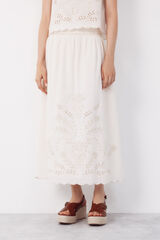 Cortefiel Embroidered skirt Printed beige