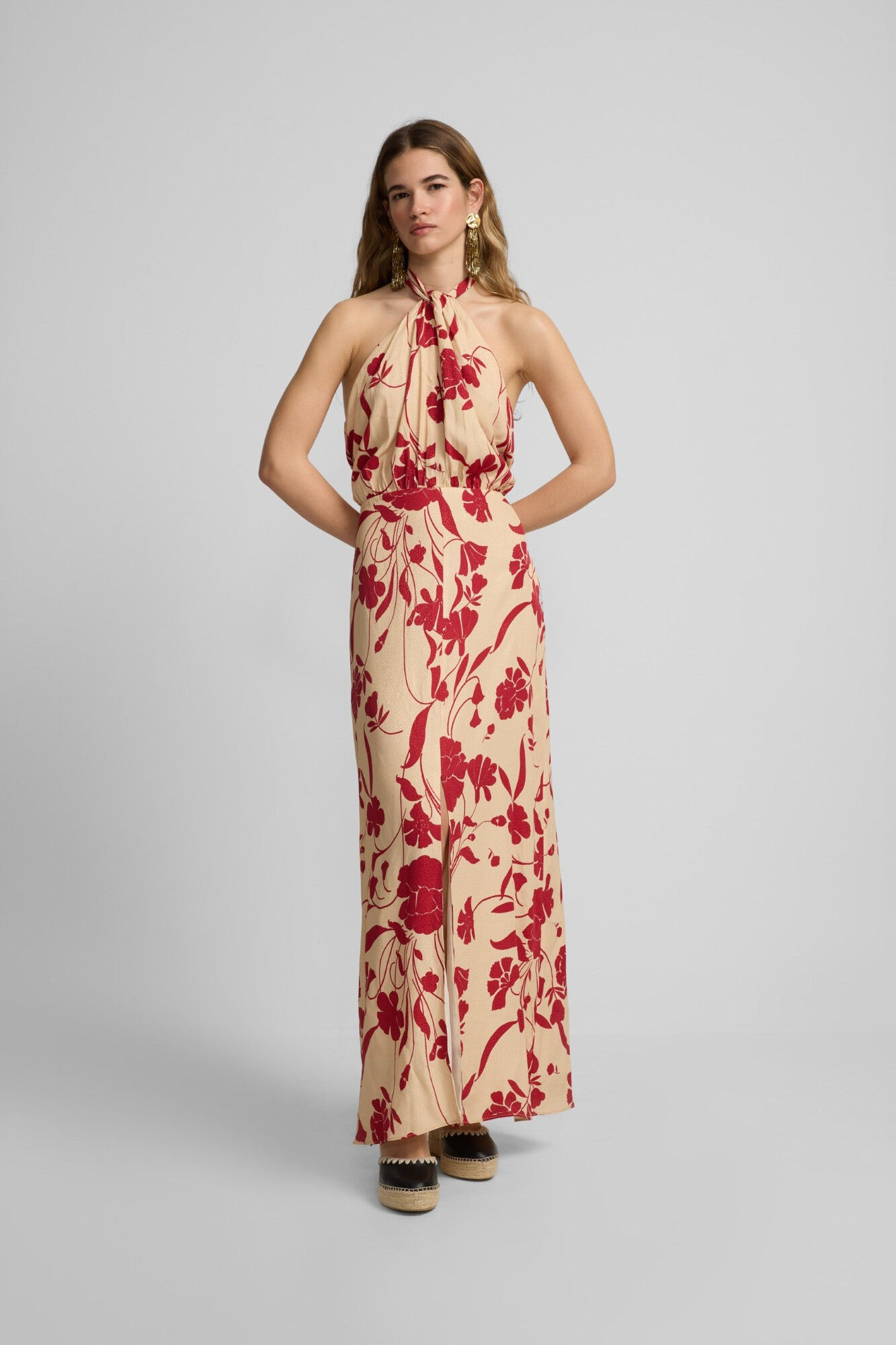 Silbon Floral print halterneck dress