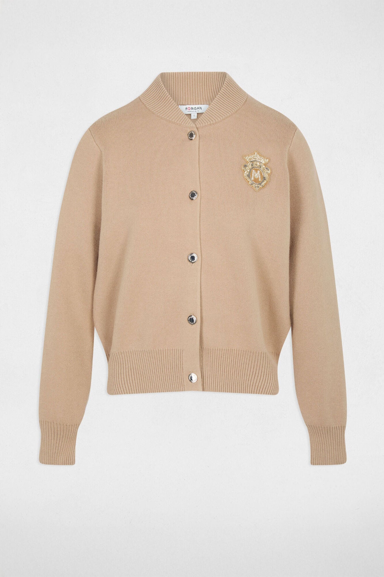 Morgan Camisola com gola teddy Castanho