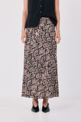 Cortefiel Midi skirt with belt Printed white