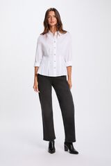 Morgan Camisa cintada gola de aba Branco