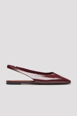 Cortefiel Square toe mule ballet flats Maroon