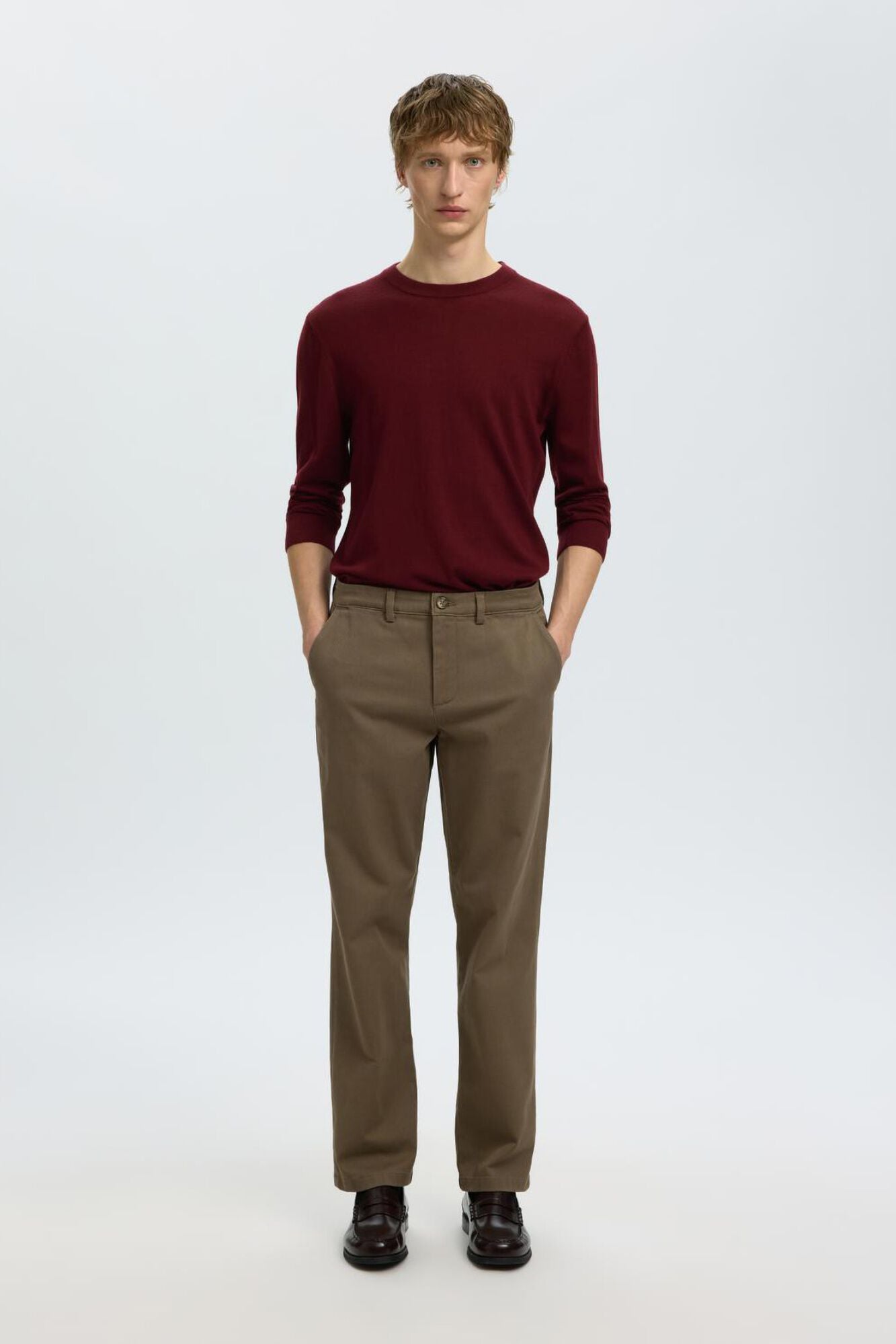 Selected 100% merino wool jumper Red
