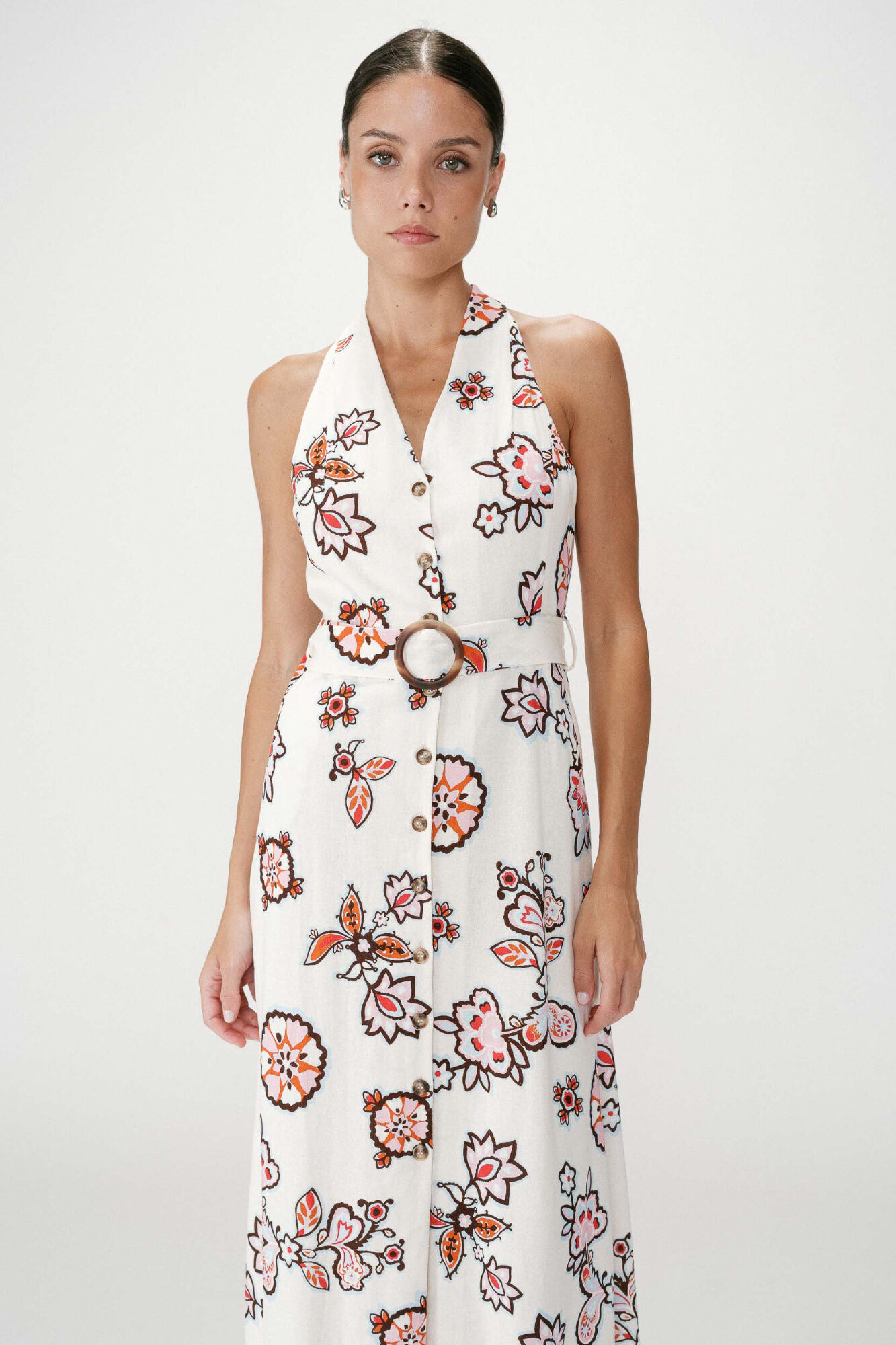 Grace & Mila Floral print midi dress Wink Printed white