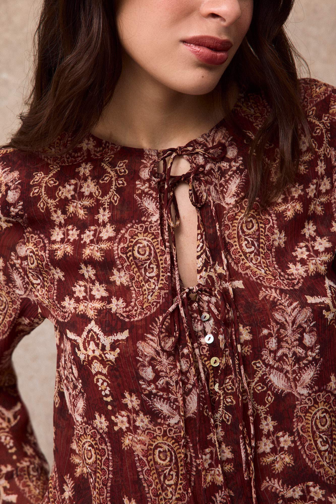 Slowlove Blusa estampada fluida Granada