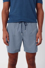 Cortefiel Diamond print swimwear Navy