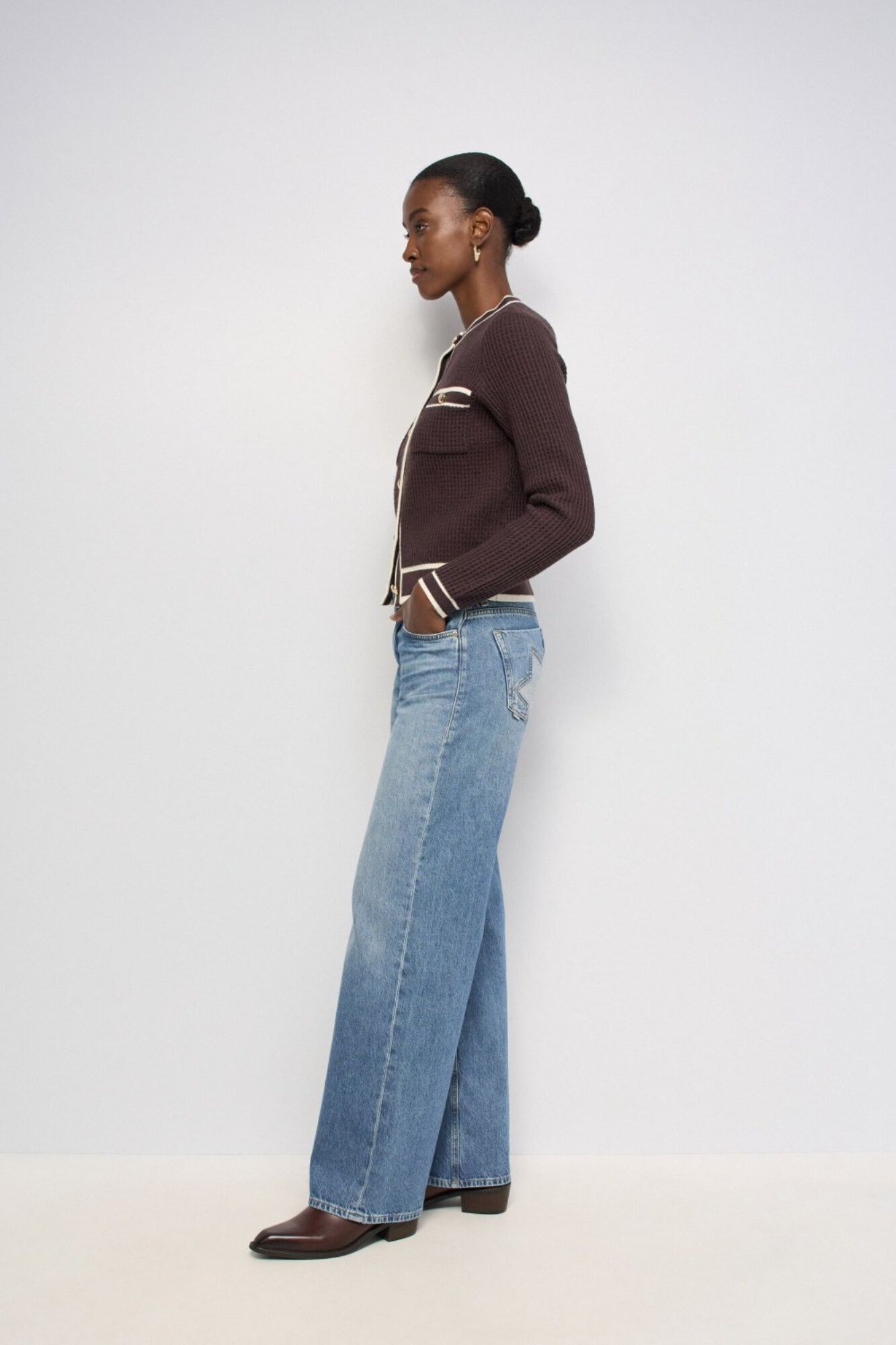 Salsa Jeans Casaco de malha abotoado Castanho