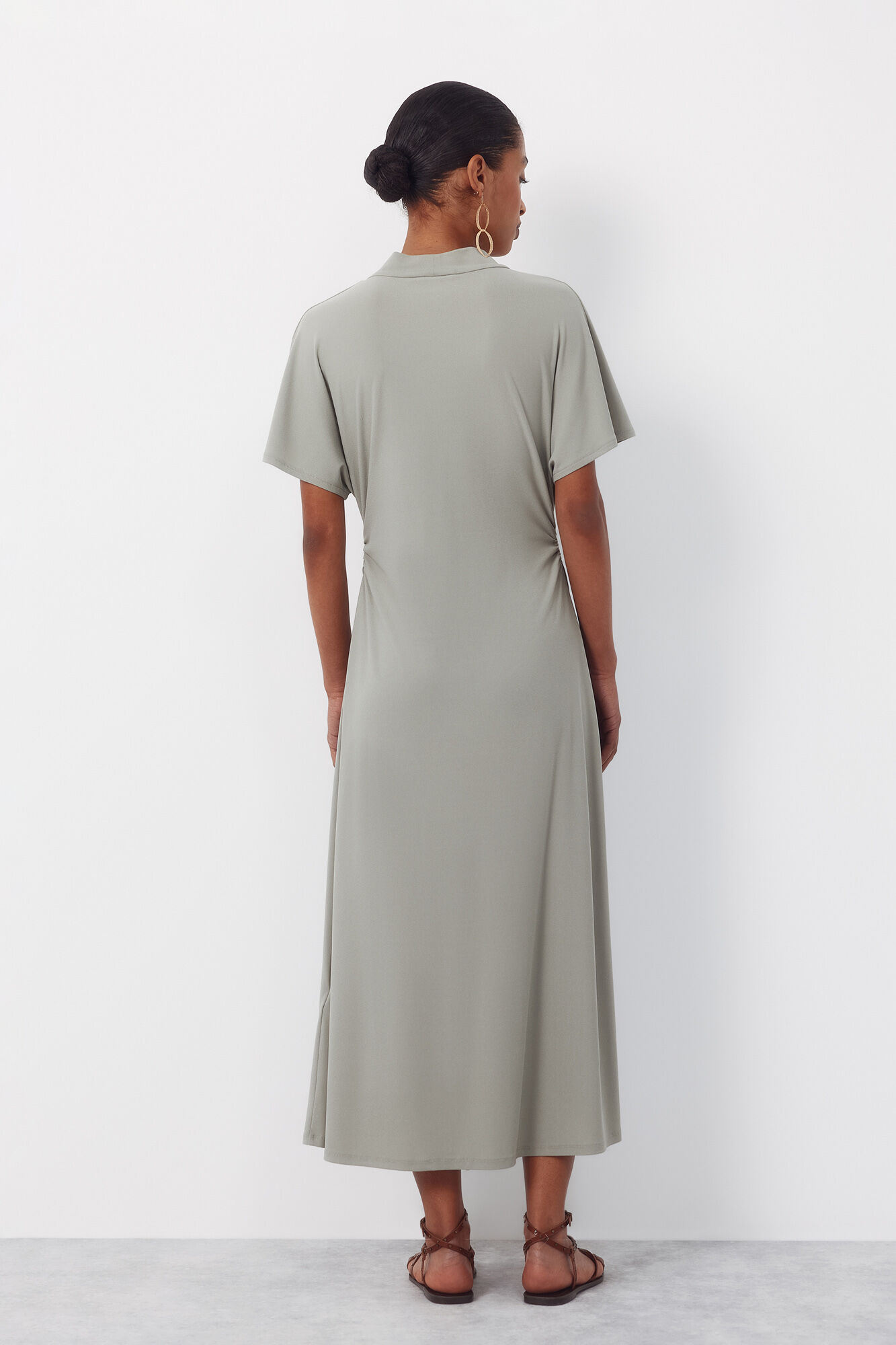 Cortefiel Printed dress Kaki