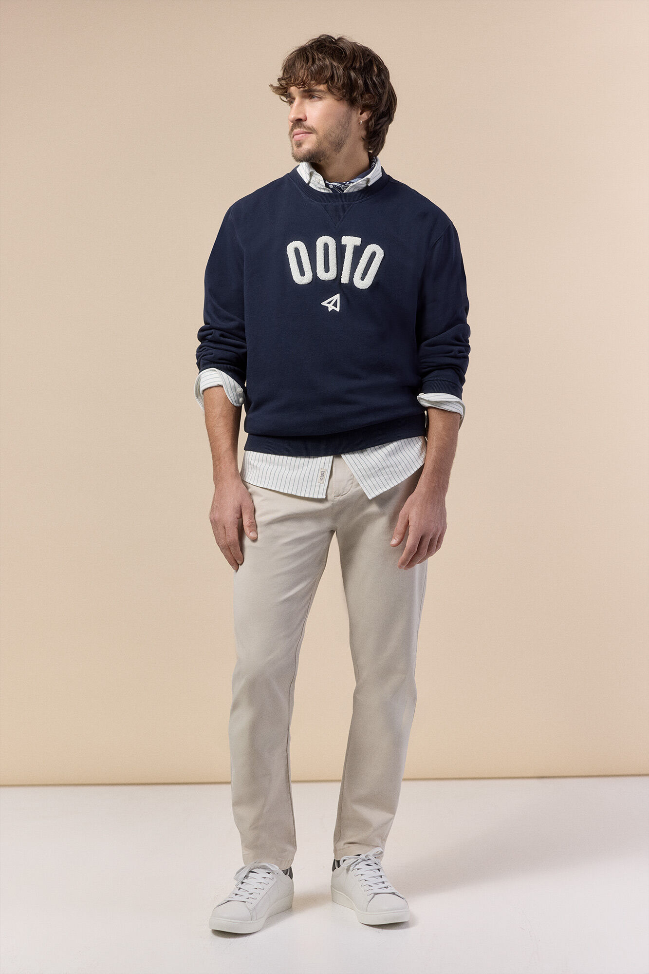 OOTO Sweatshirt logo gola redonda Azul