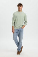 Selected Camisola leve 100% algod&atilde;o org&acirc;nico Verde