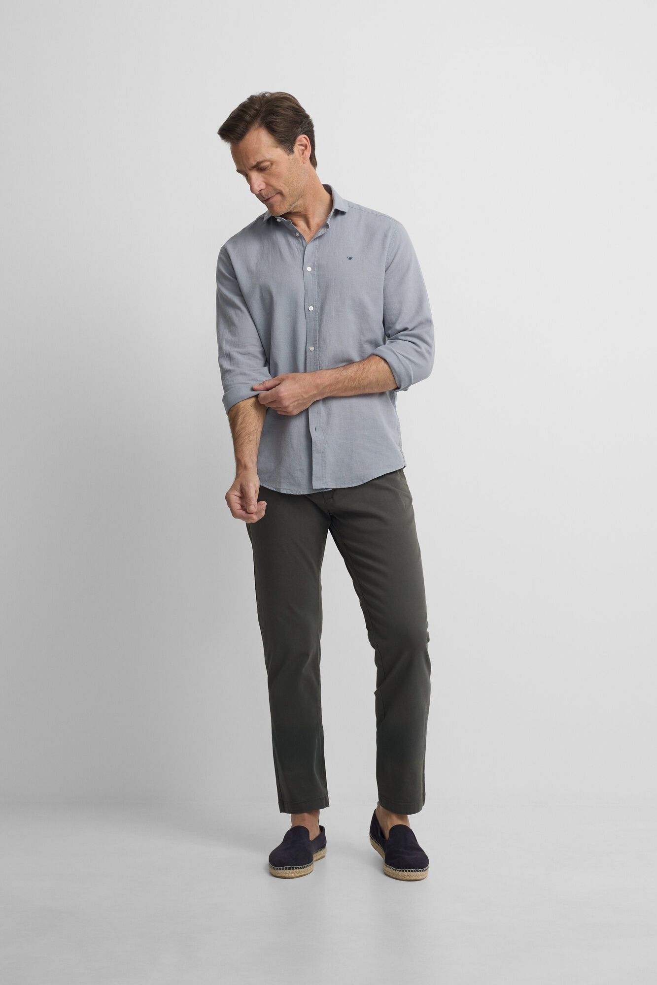 Silbon Camisa sport em linho Azul