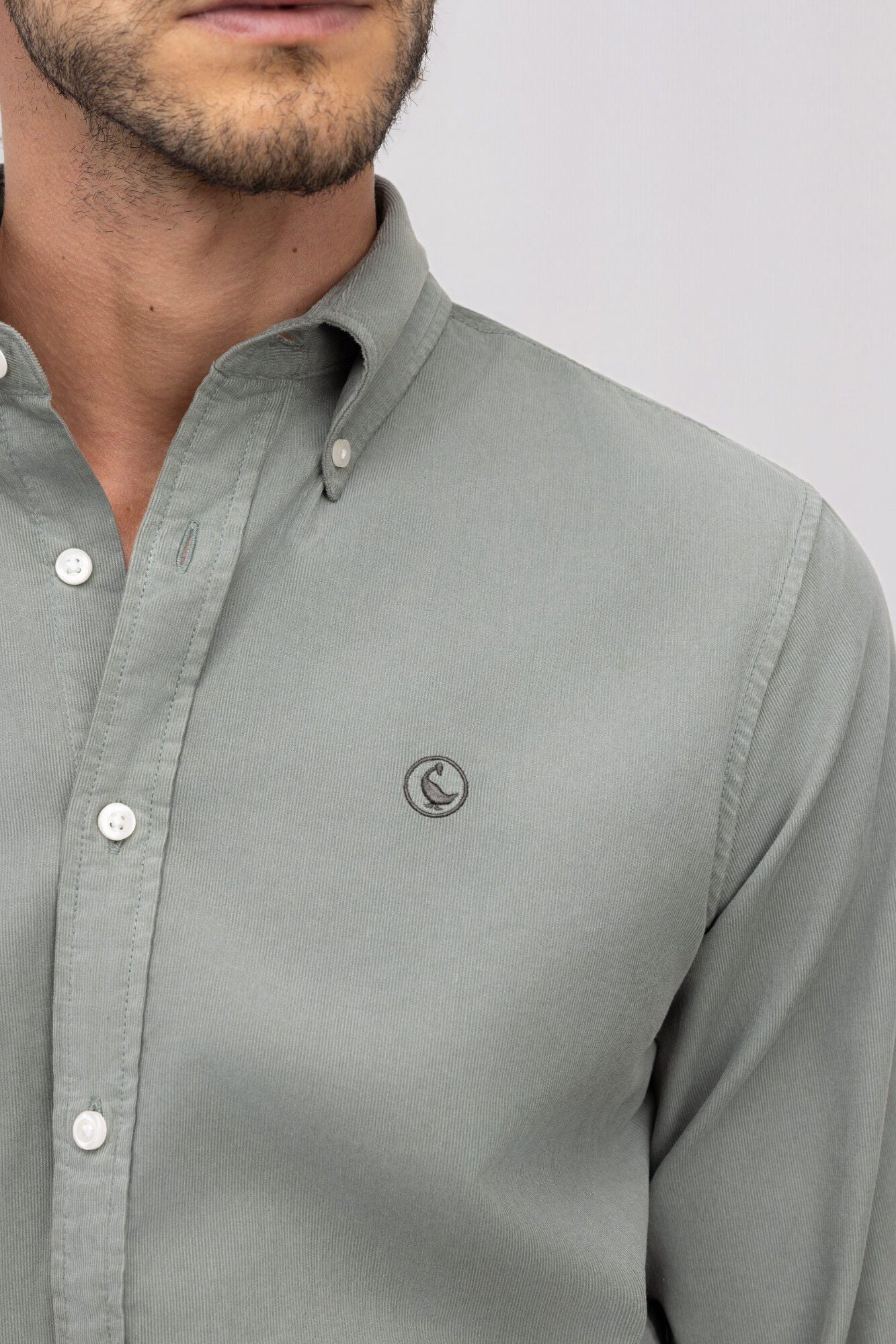 El Ganso Camisa de bombazina Garment Dyed Button Down Verde