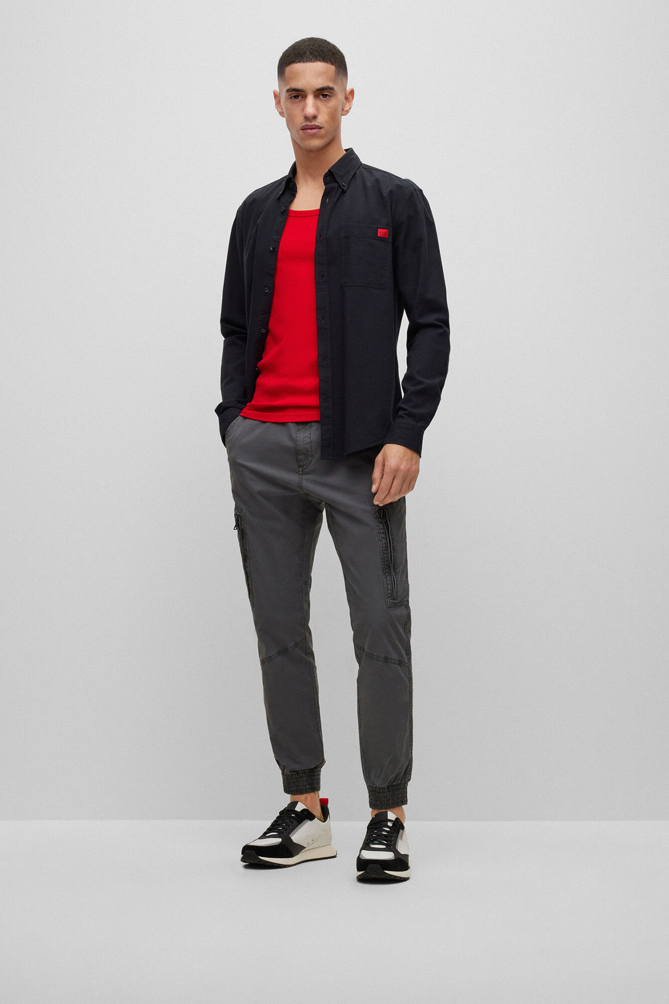 HUGO Long sleeve shirt Black