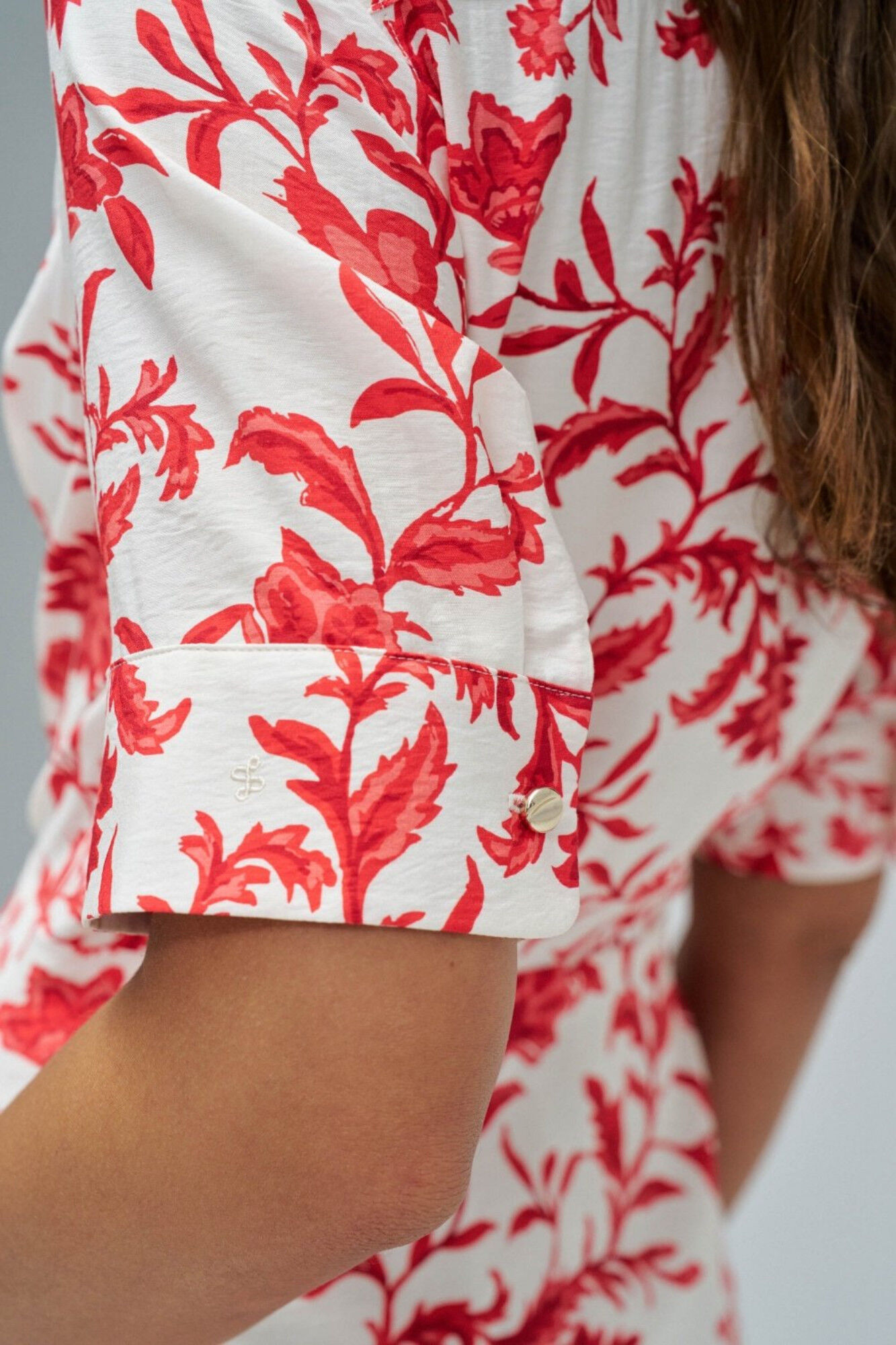Salsa Jeans Cal&ccedil;a chemisier com estampado floral Vermelho