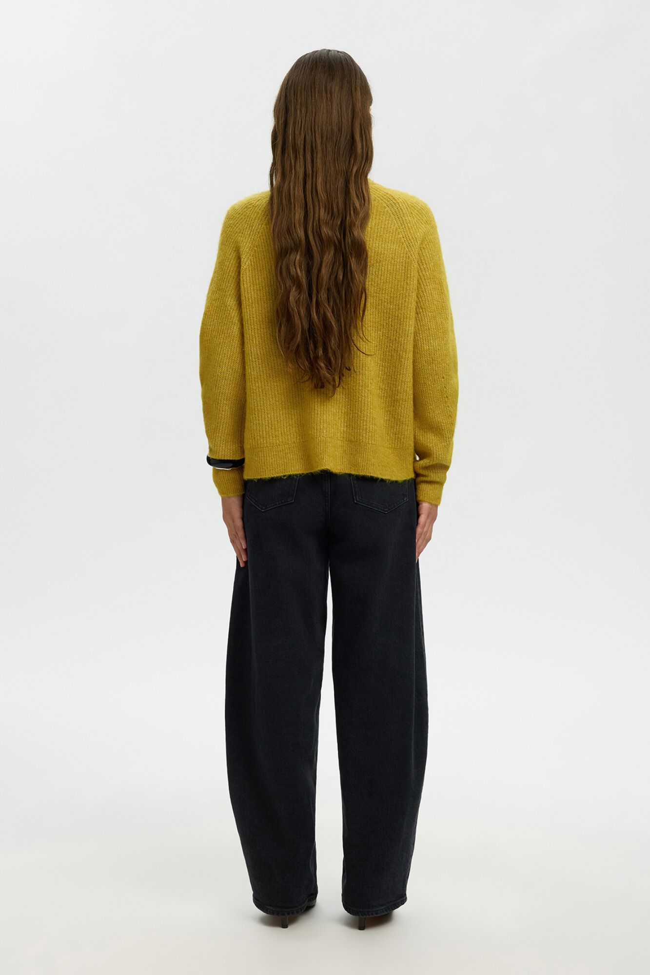 Selected Casaco de malha de l&atilde; e alpaca Dourado