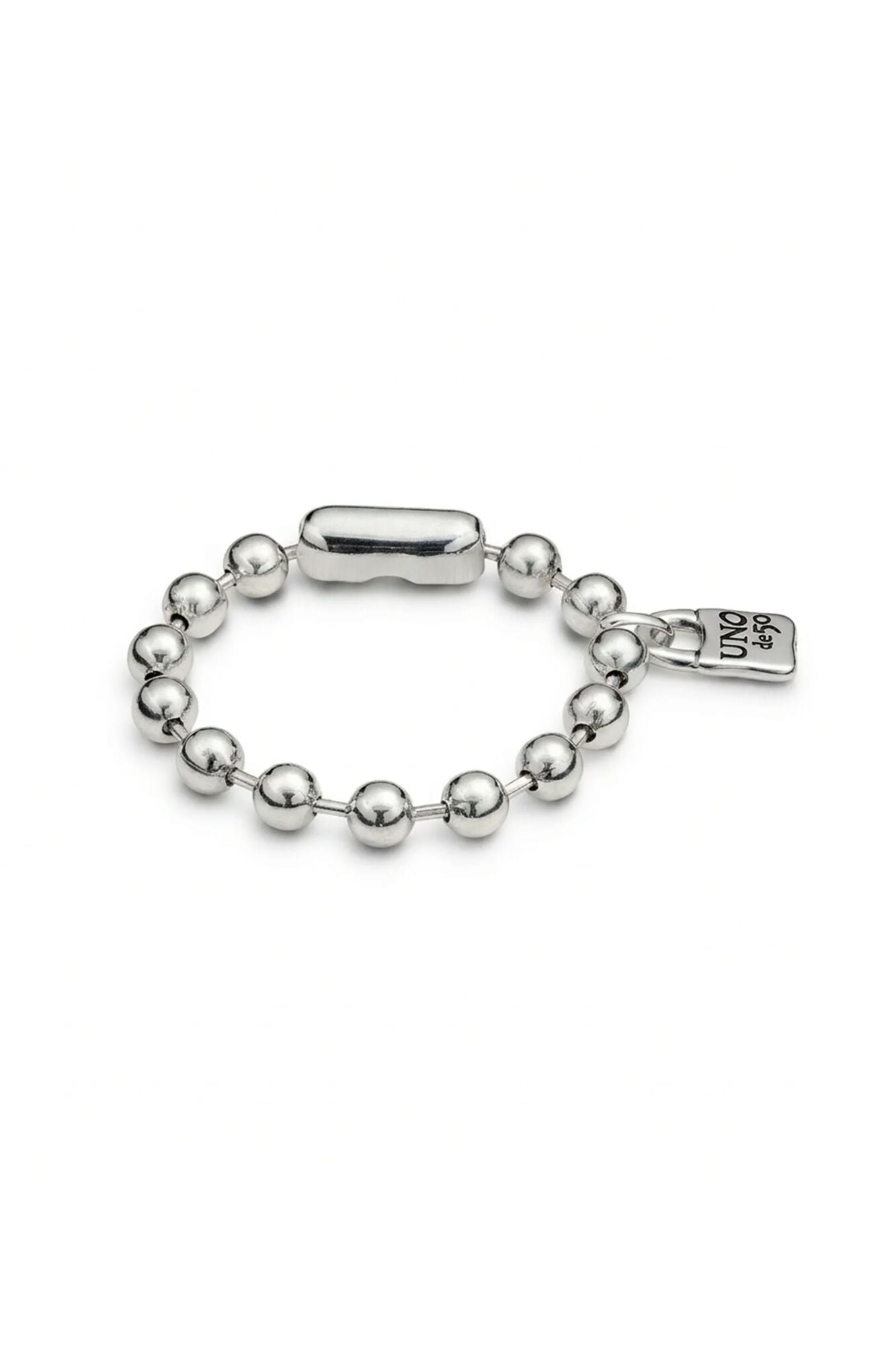 UNOde50 Pulsera esferas ba&ntilde;o de plata