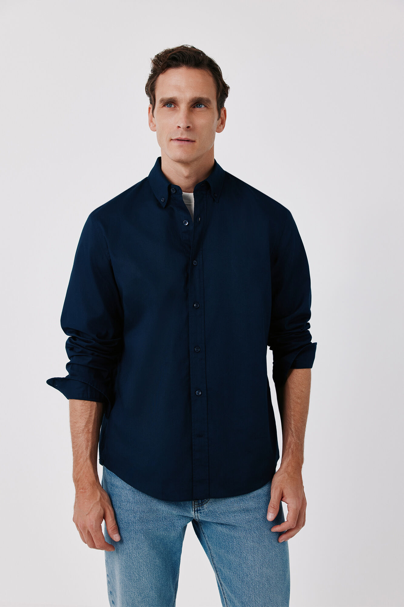 Cortefiel Plain light oxford shirt