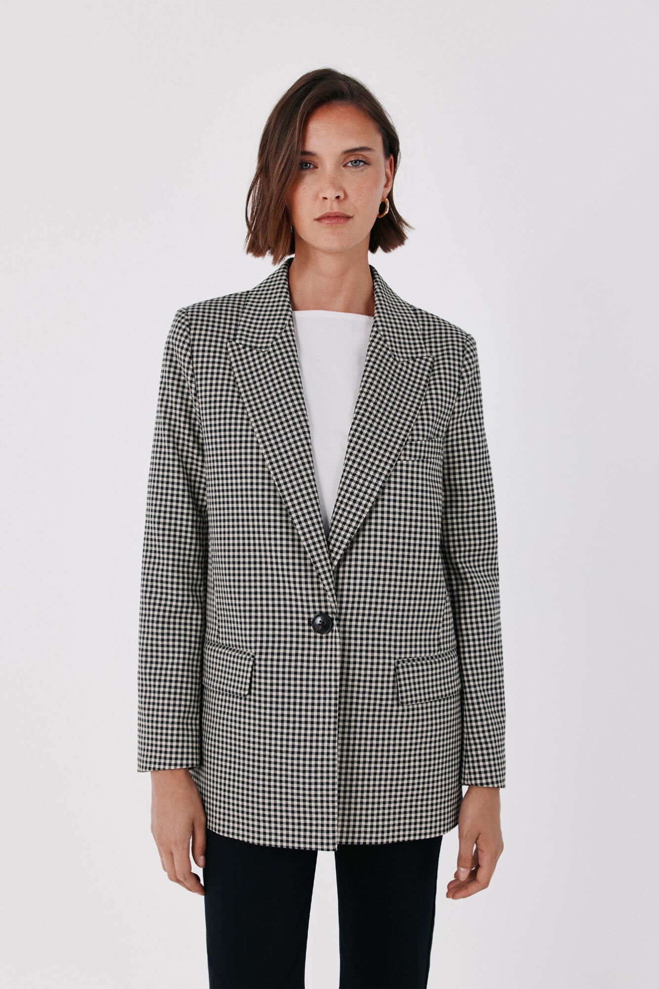 Cortefiel Blazer mujer de tejido de cuadros