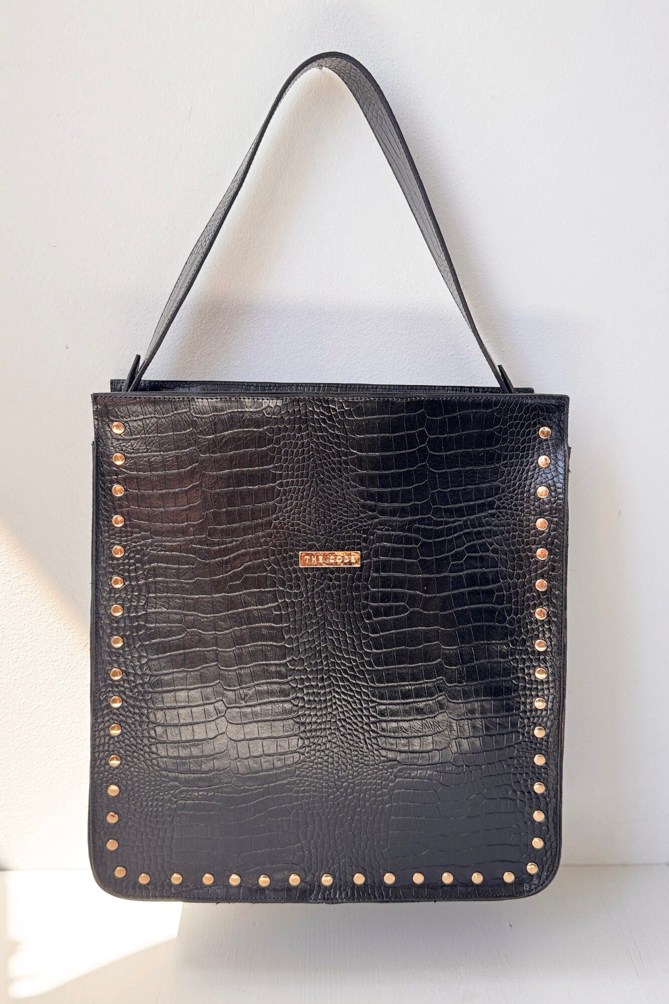 The Code Mala tote bag Sagrario em pele Castanho
