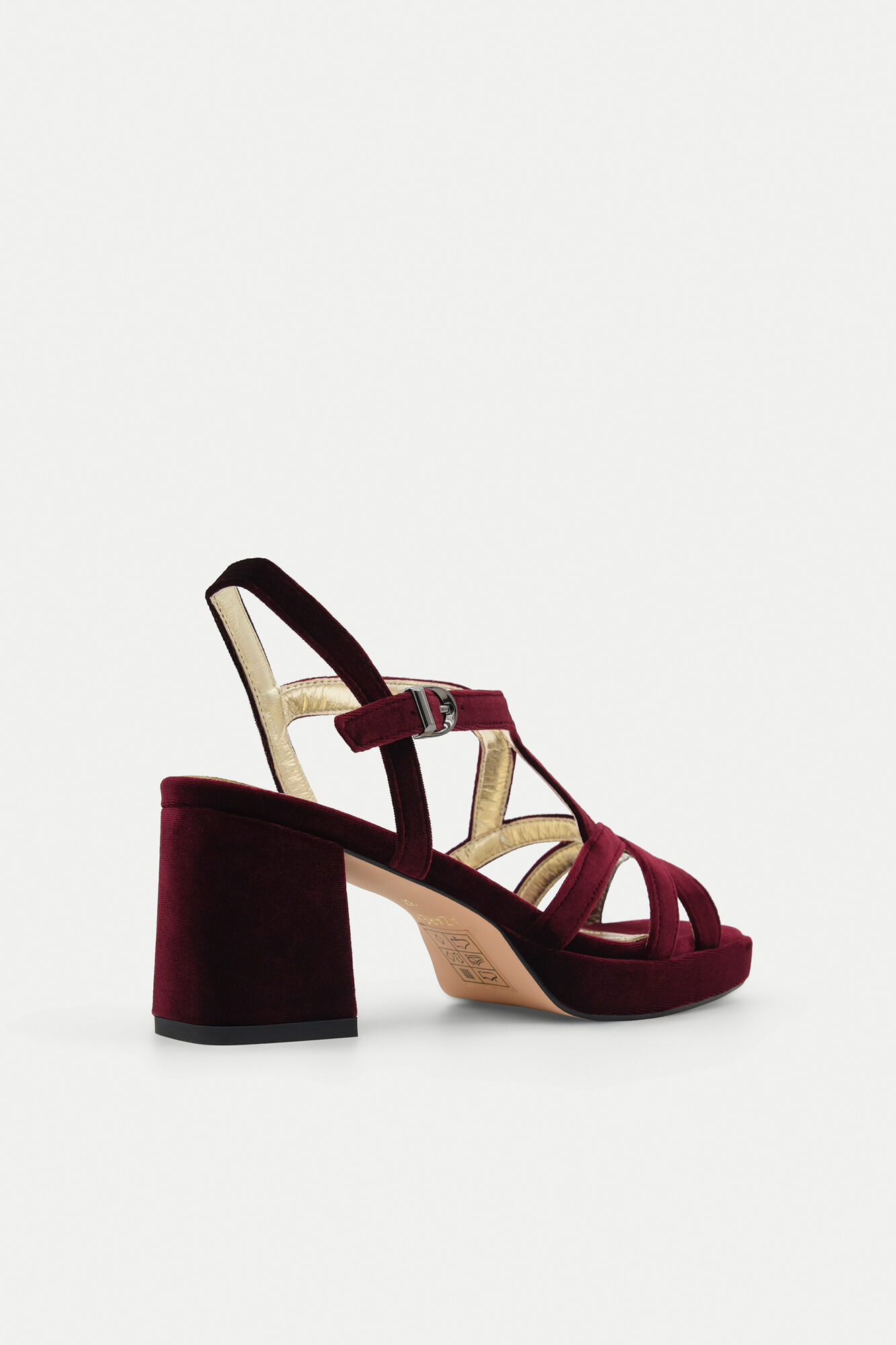 Azarey Velvet platform sandal Maroon