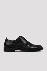 Cortefiel Leather lace-up shoes Black
