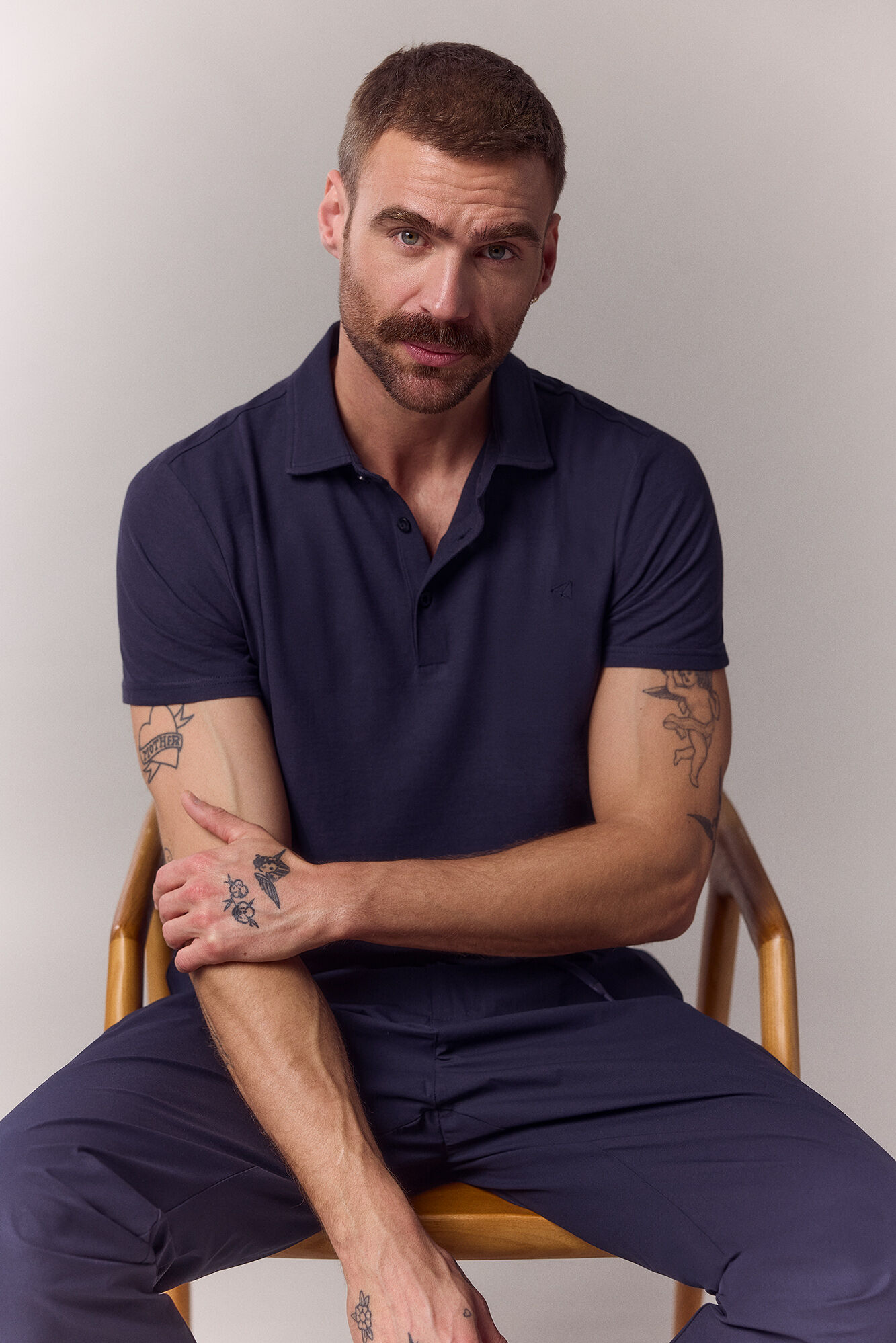OOTO Refined polo shirt Navy