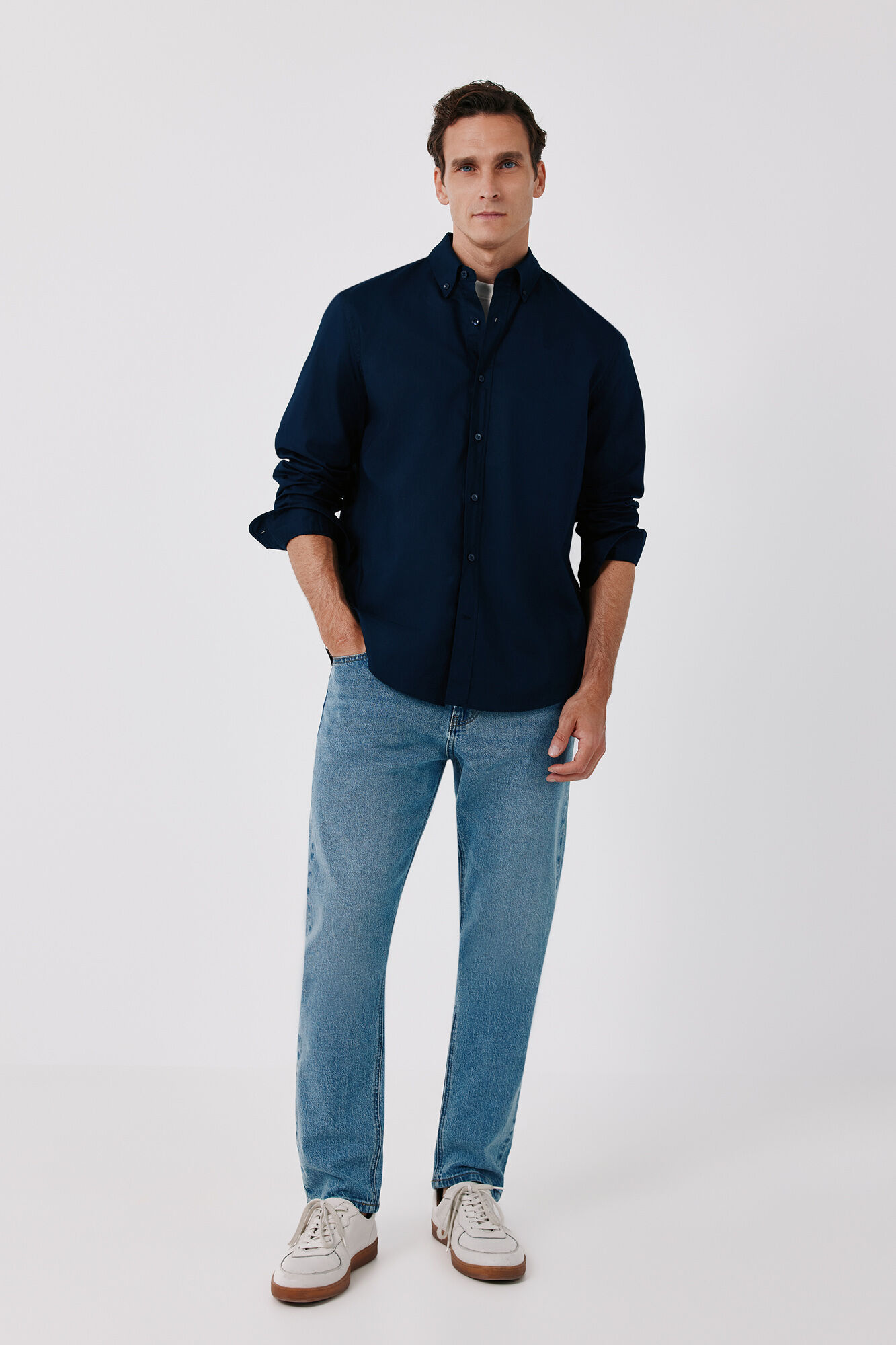 Cortefiel Plain light oxford shirt