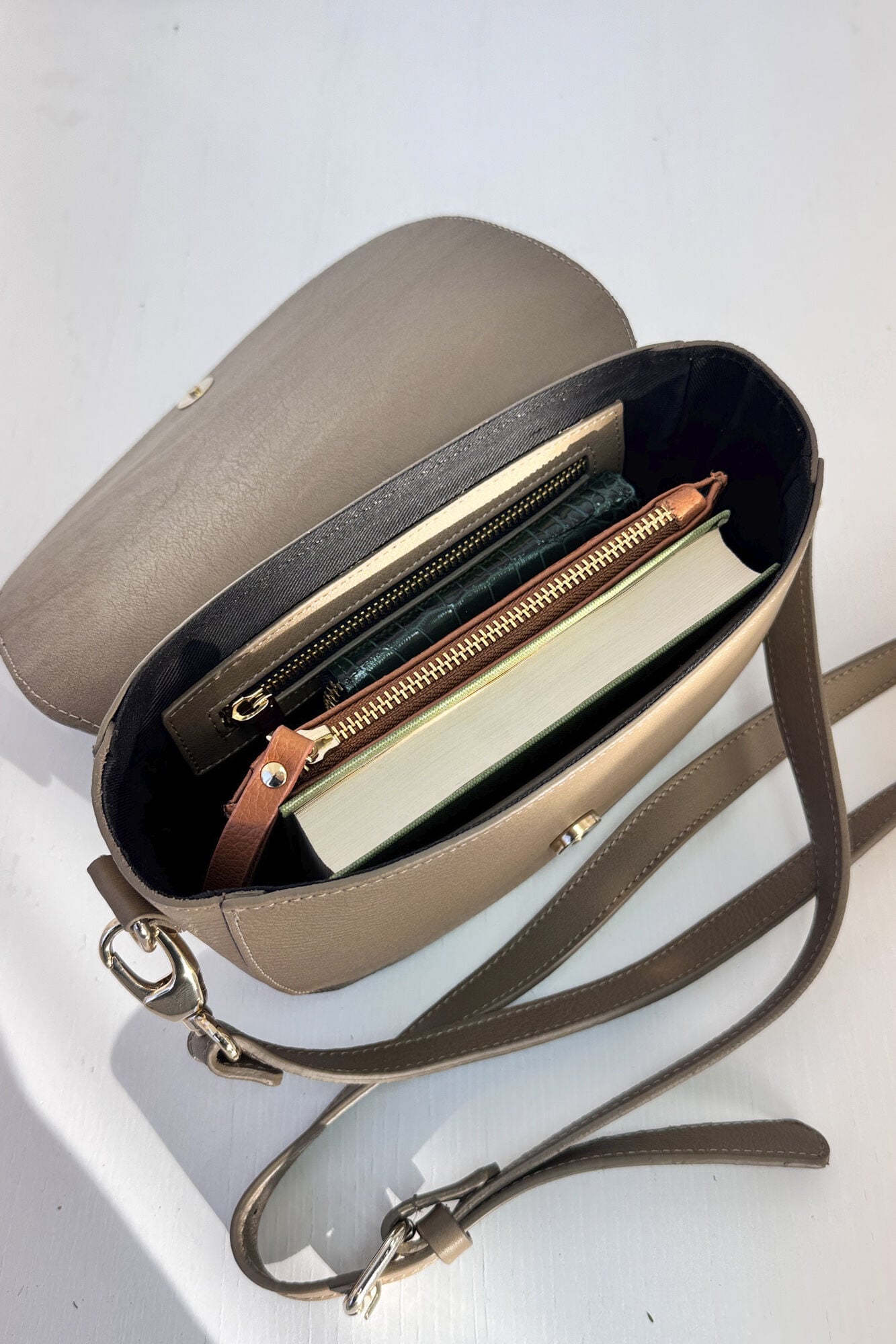 The Code Alma bag in taupe leather  Beige
