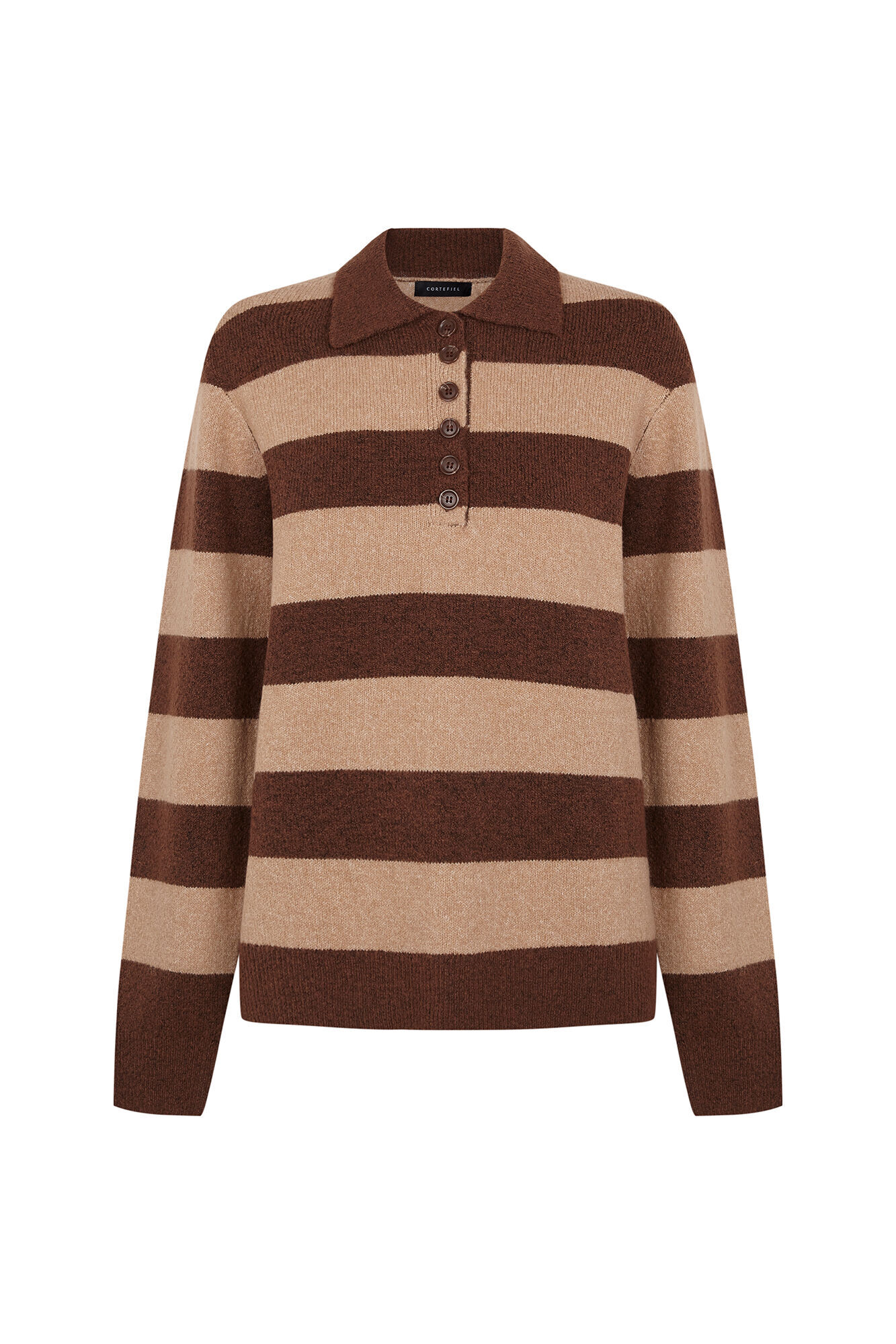 Cortefiel Striped soft polo shirt Nude