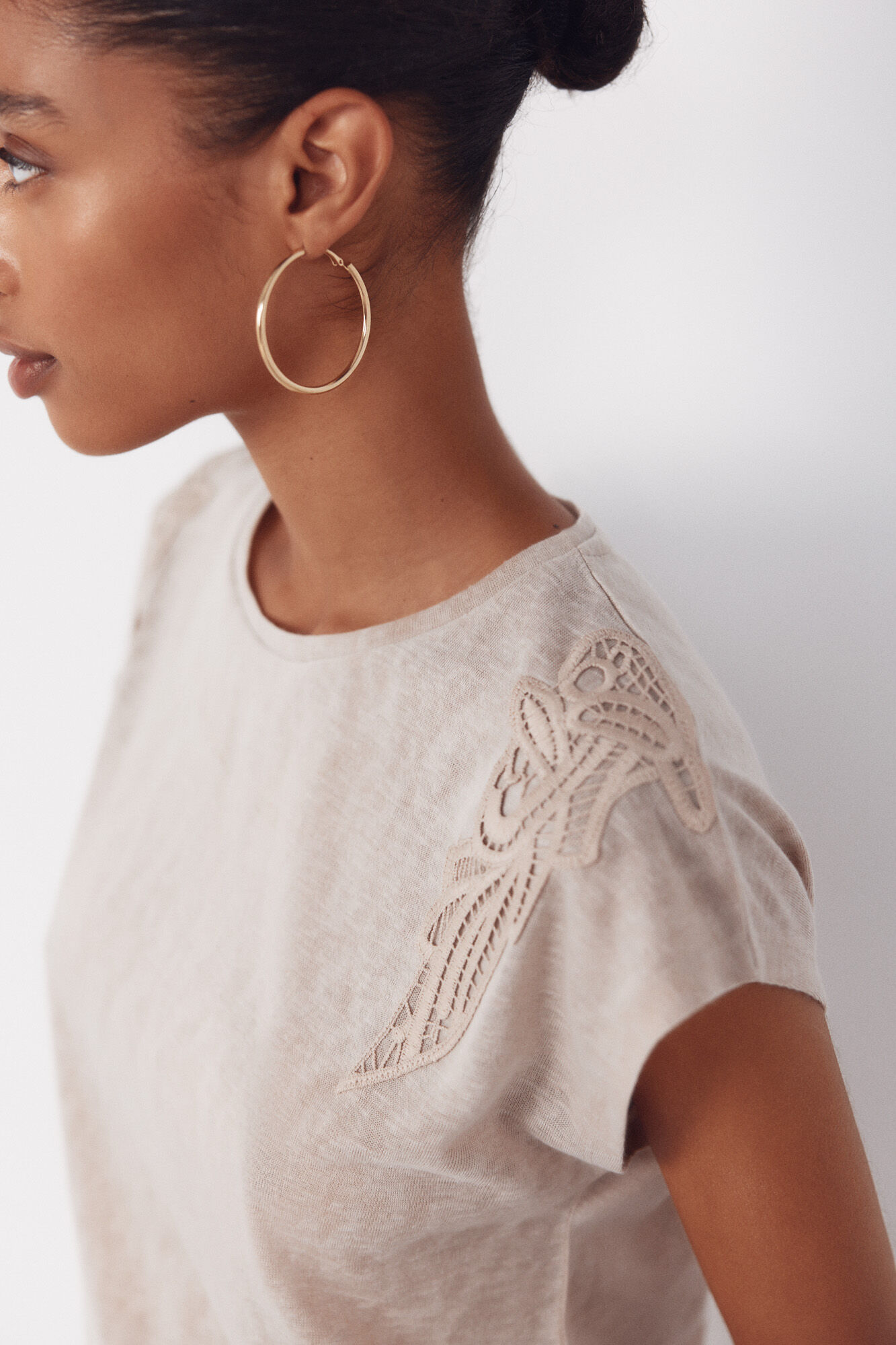Cortefiel Classic gold hoop Gold