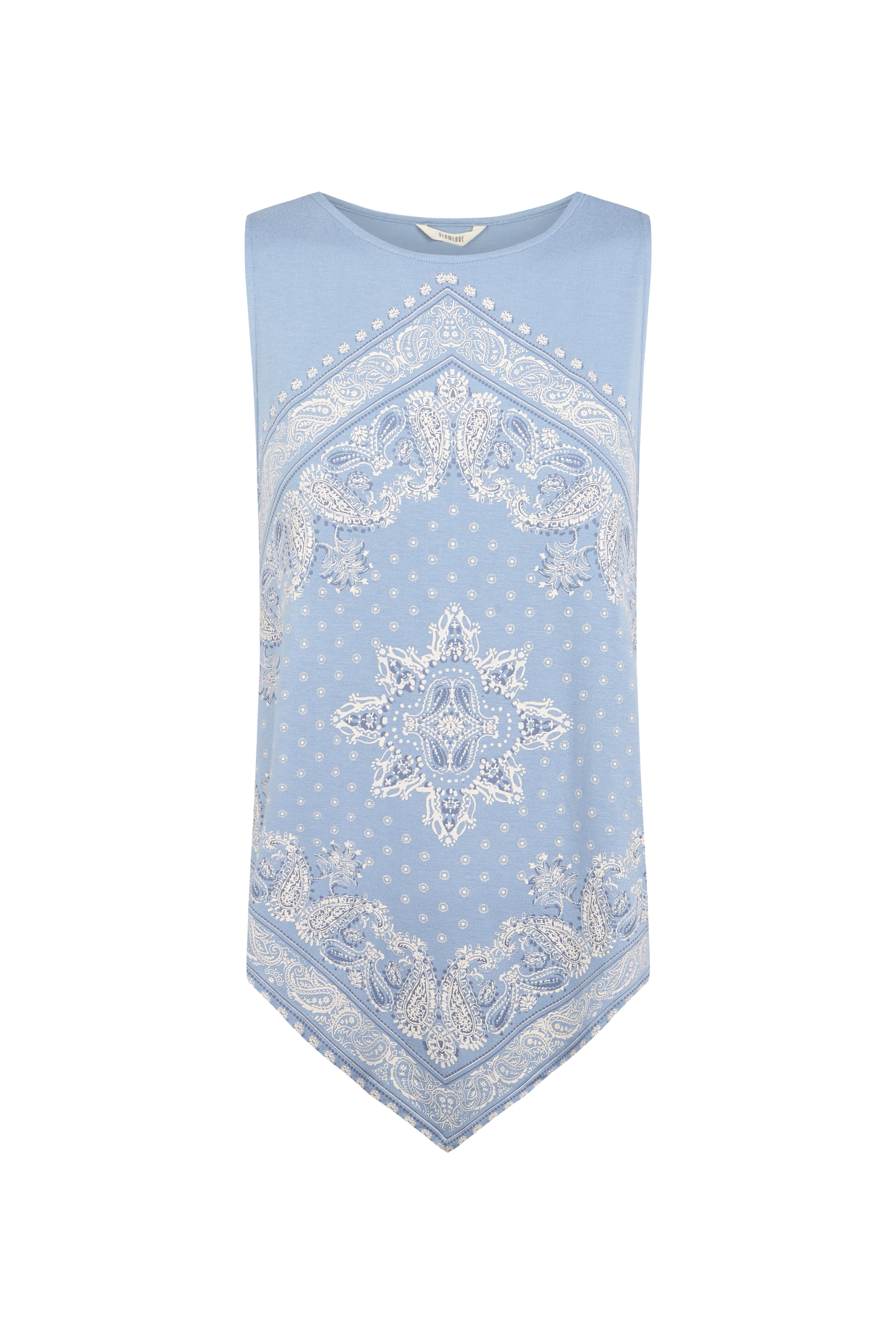 Slowlove Top tirantes detalle blonda Azul