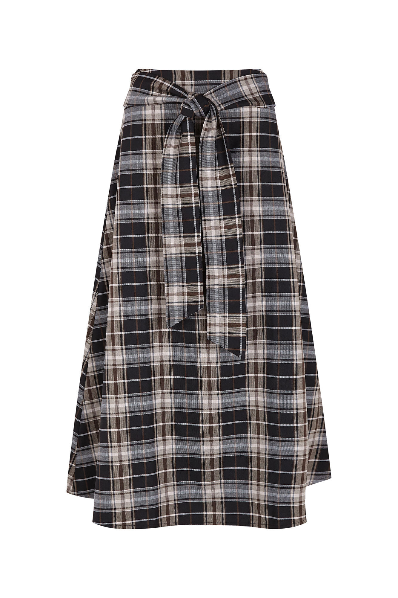 Cortefiel Plaid midi skirt Printed blue