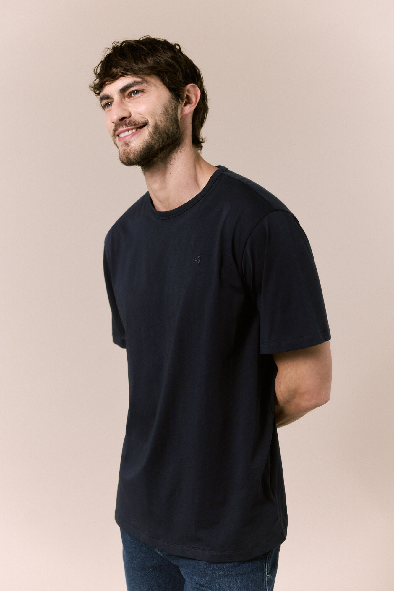 OOTO T-shirt b&aacute;sica leve Azul