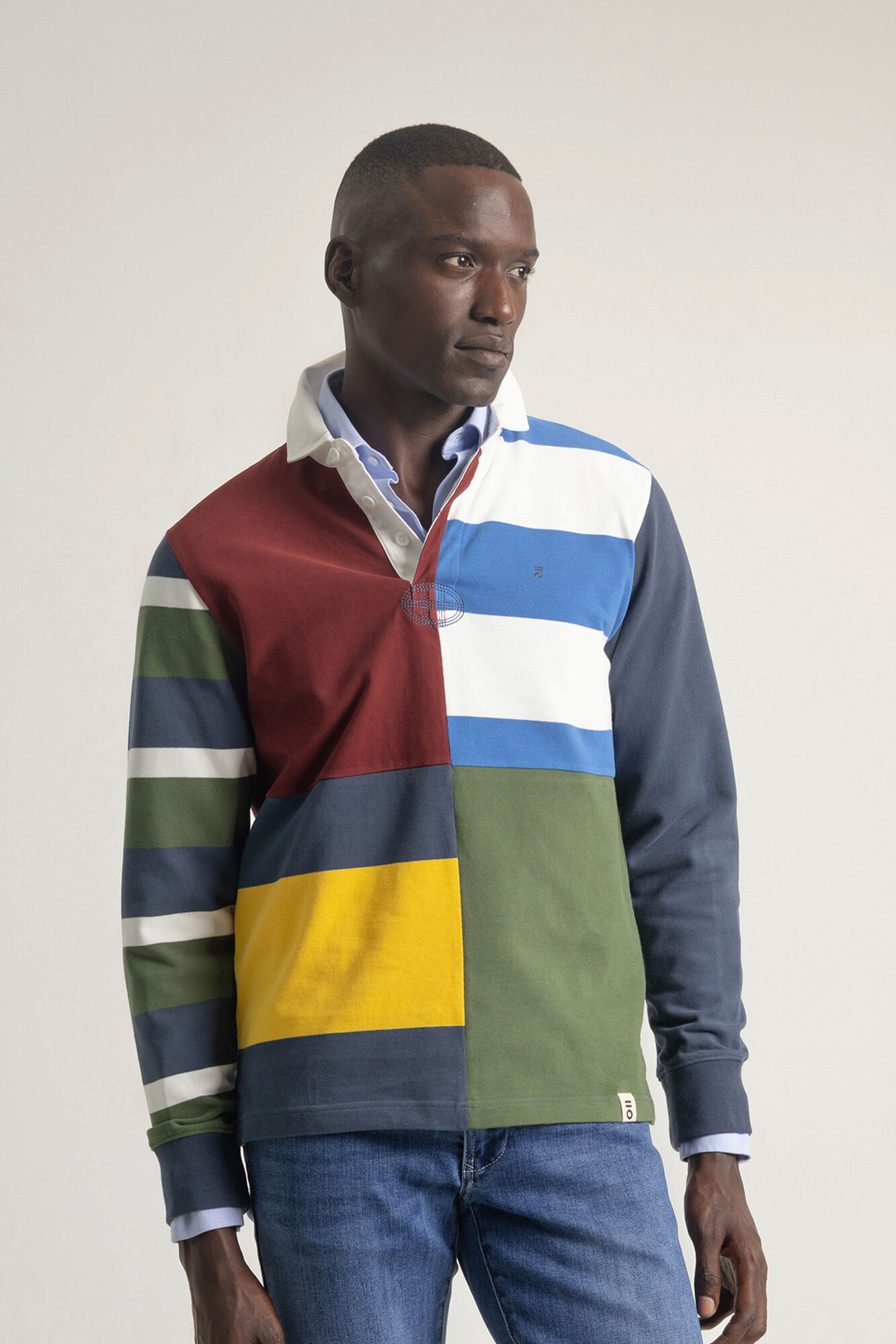 PuroEGO Camisa polo patchwork Multicolorido