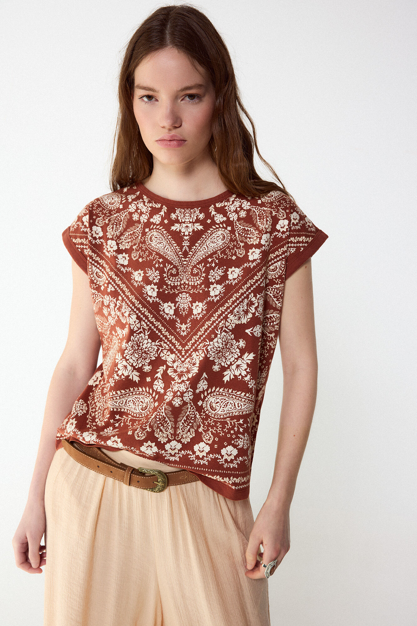 Slowlove Camiseta estampado bandana Granada