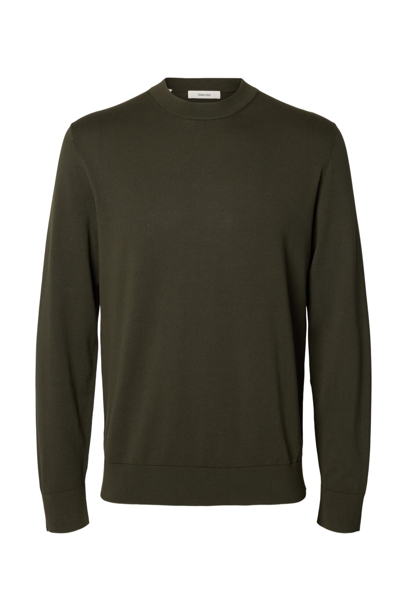 Selected Camisola leve 100% algod&atilde;o org&acirc;nico Verde