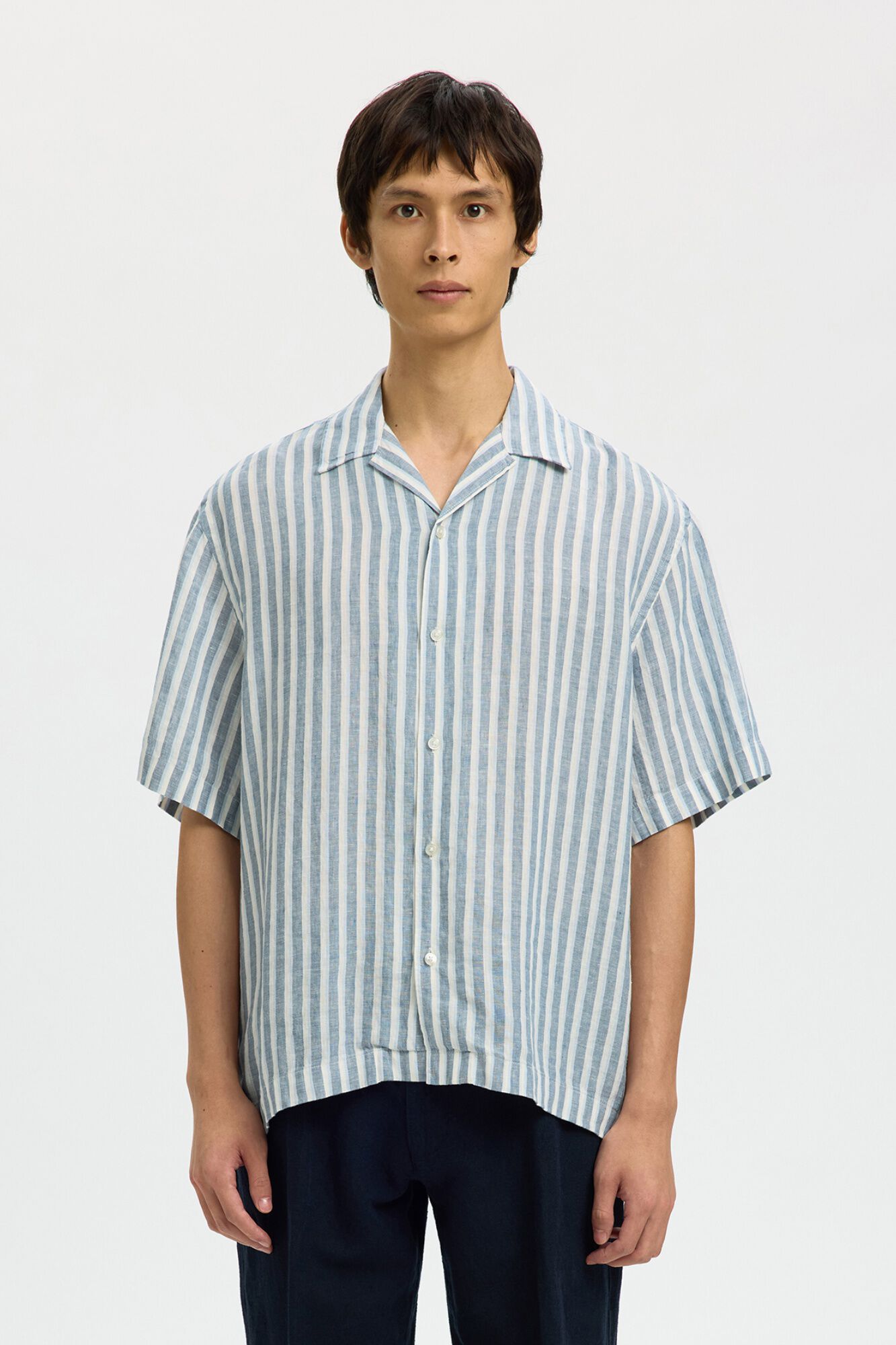 Selected Camisa de manga curta em linho