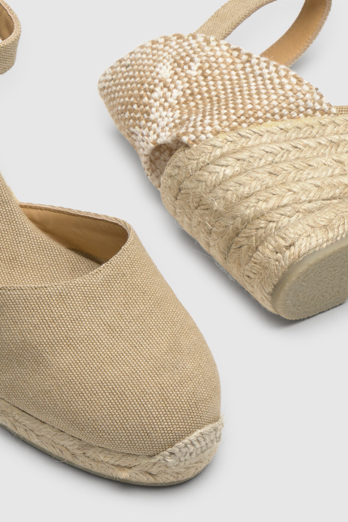 Casta&ntilde;er Natural jute wedge espadrille Beige