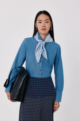 Cortefiel Denim shirt scarf Blue