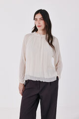 Cortefiel Blusa plisada Marfil