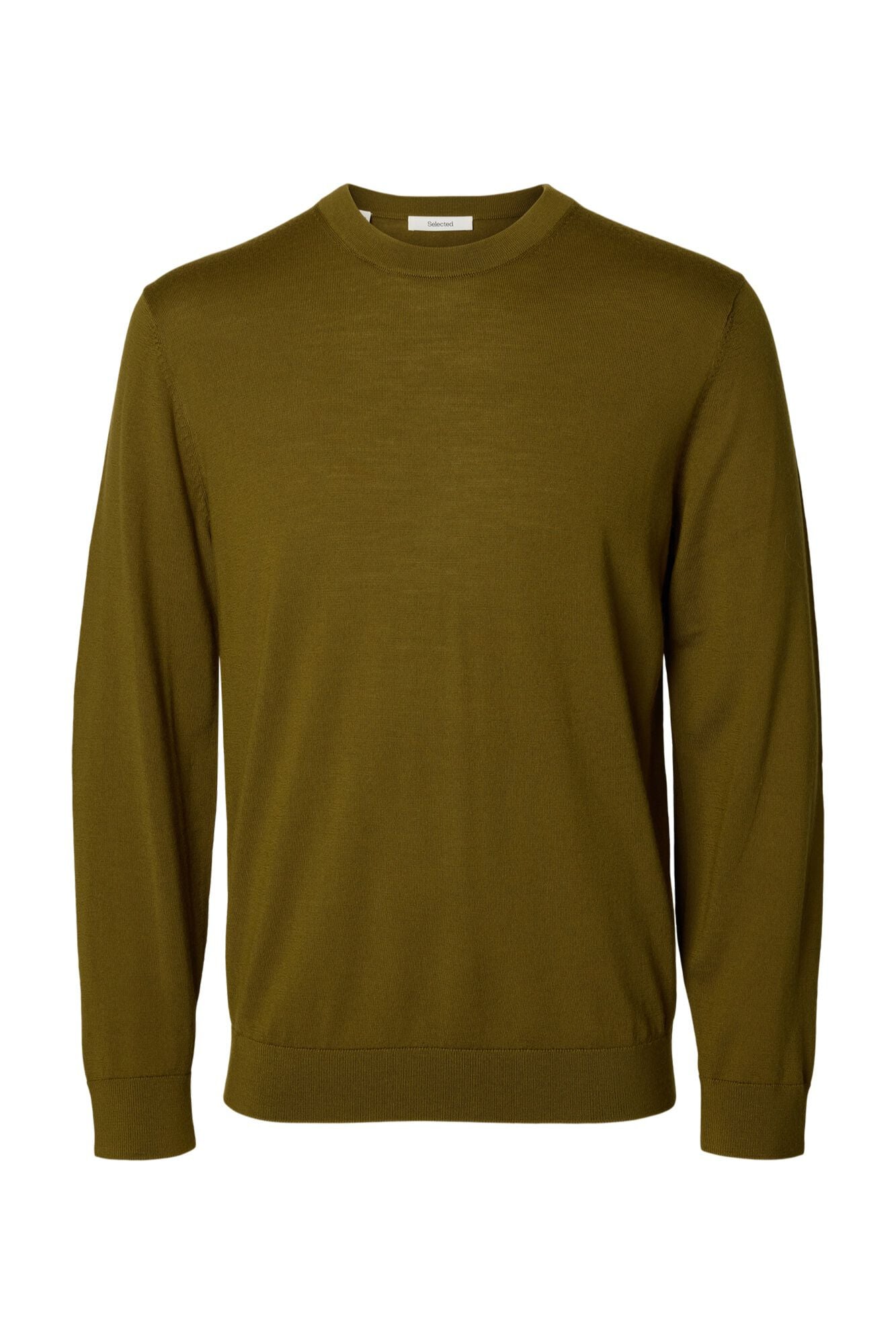 Selected 100% merino wool jumper Brown