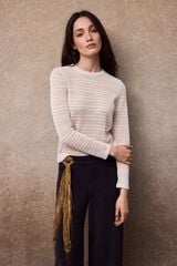 Slowlove Striped structure top Ivory