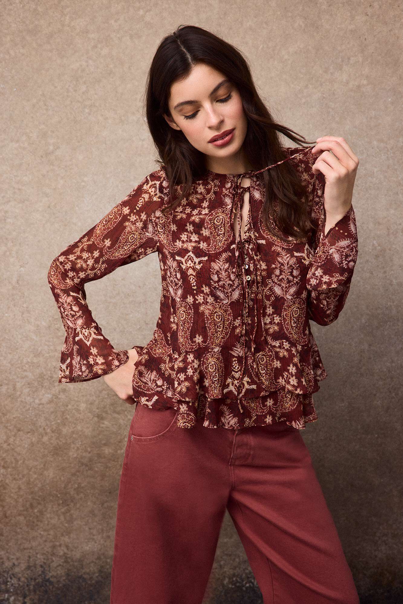 Slowlove Blusa estampada fluida Granada