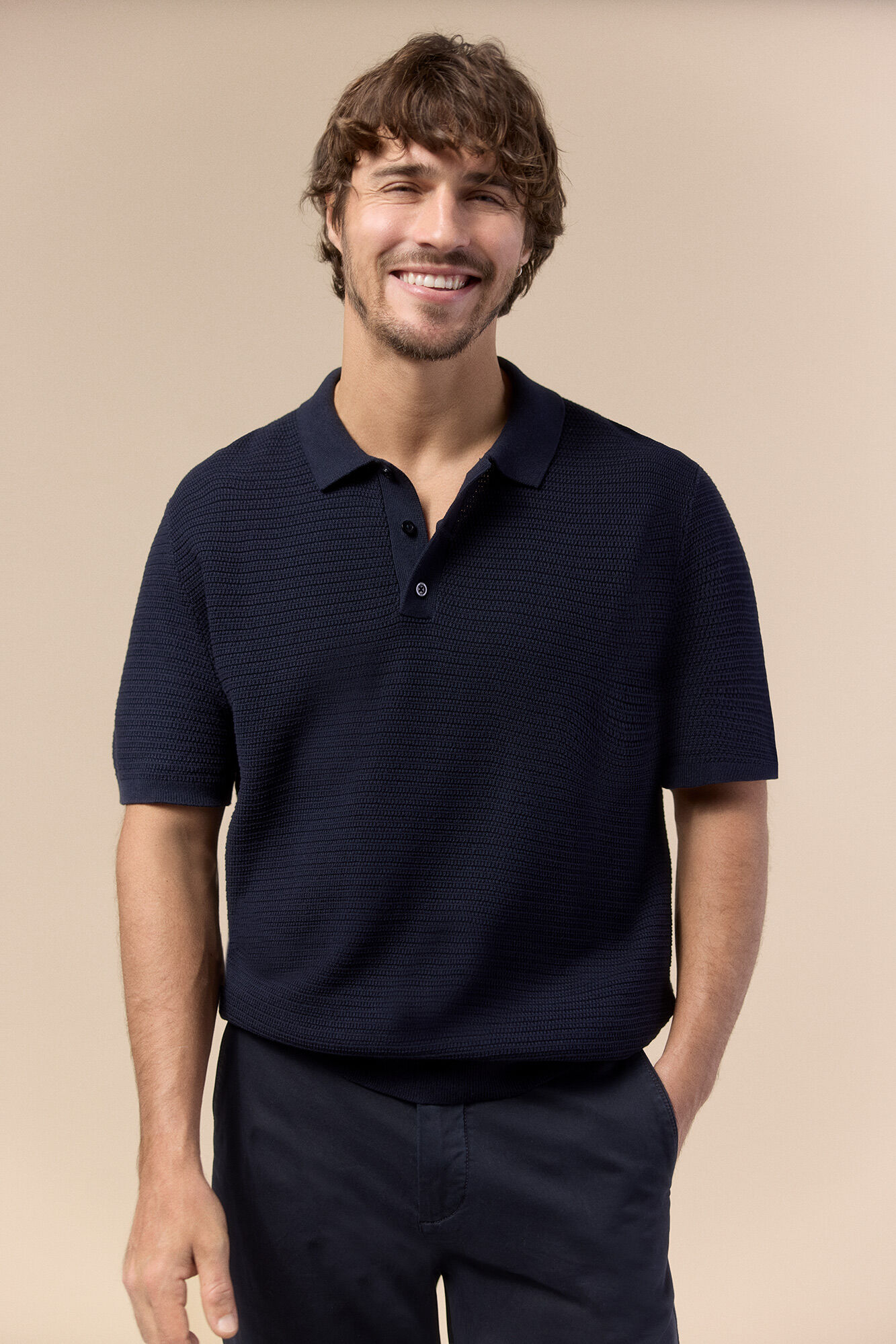 OOTO Short sleeve structured polo shirt