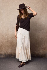 Slowlove Saia de malha de renda Branco