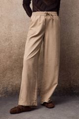 Slowlove Cal&ccedil;a larga de riscas Tostado