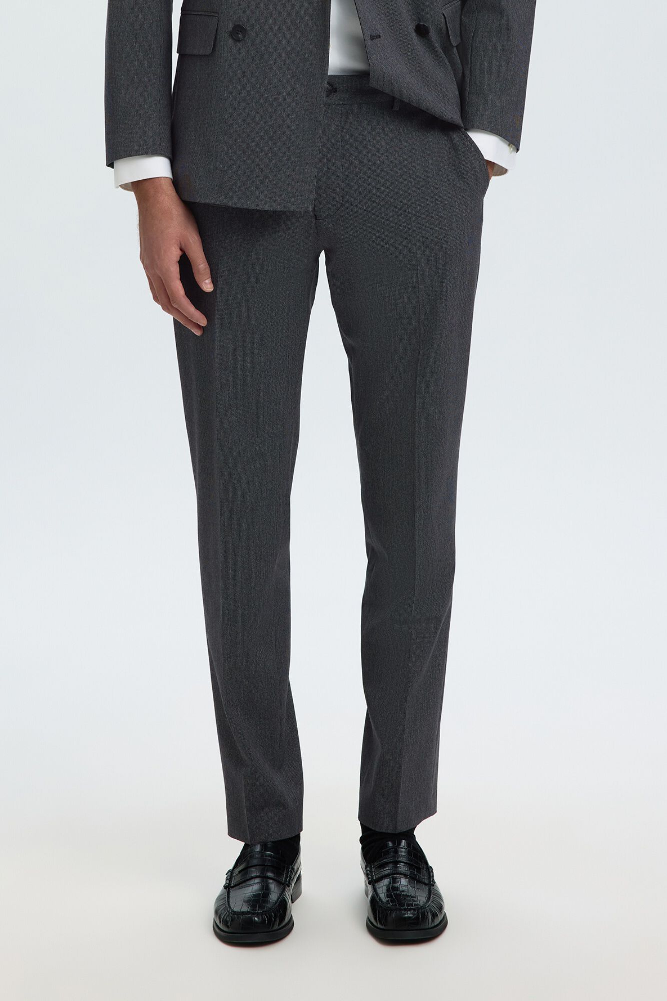 Selected Cal&ccedil;a de fato Slim Fit Cinzento